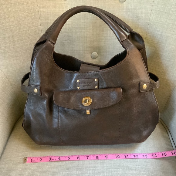 KATE SPADE Structured Brown Leather Handbag - Picture 12 of 15